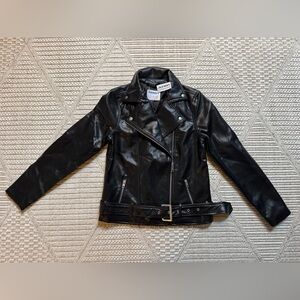 Old Navy Women's Black Leather Moto Jacket